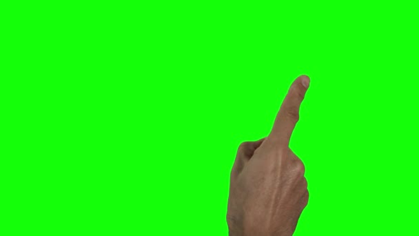 緑の背景に右手の指のジェスチャーを使用して — ストック動画