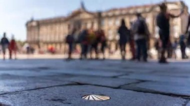 Obradoiro Plaza girişi Santiago, İspanya 'da zaman aşımı