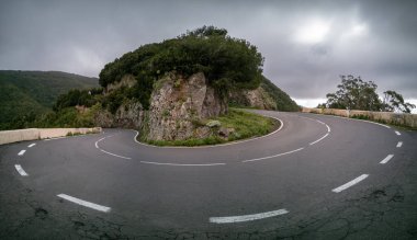 Anaga yarımadasında U-şekli kıvrımlı yol, Tenerife