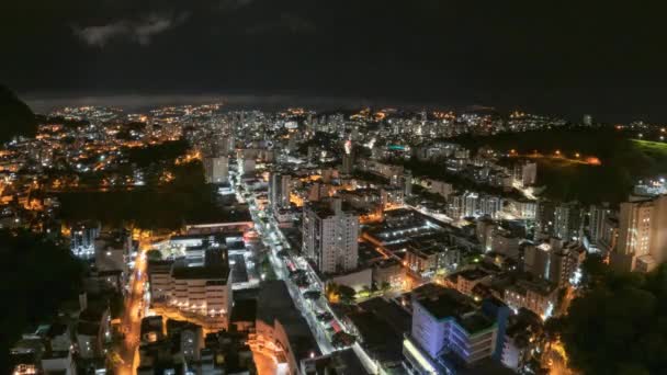 Noc Upływu Miasta Juiz Fora Brazylii — Wideo stockowe