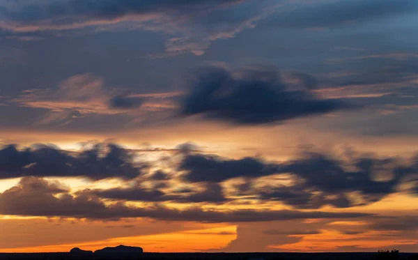 Longa Exposição Sunset Sky Com Mesas Silhouette Jalapao Brasil — Fotografia de Stock