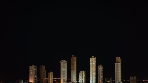 Гроза Над Городом Ночная Урбанизация — стоковое видео