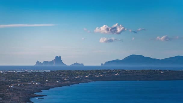Formentera Island Bay Ibizas Iconic Vedra Rock Timelapse — Stock video