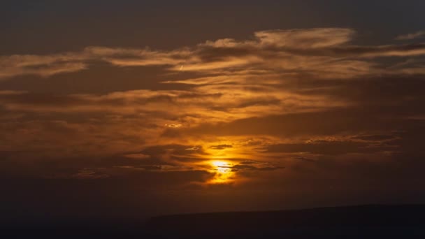 Time Lapse Magnifique Coucher Soleil Avec Des Falaises Phare Silhouette — Video