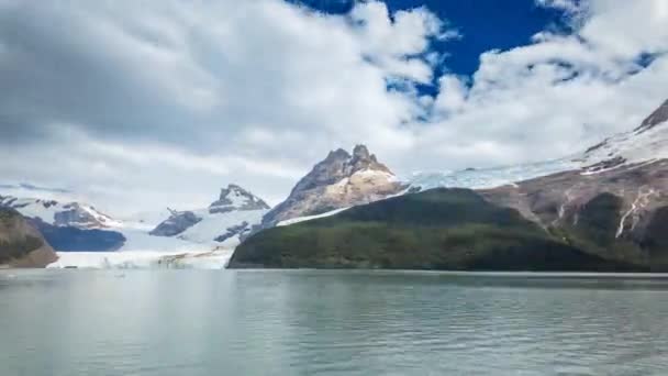 Zeitraffer Des Spegazzini Gletschers Mit Blauem Gletschersee Und Bergen — Stockvideo