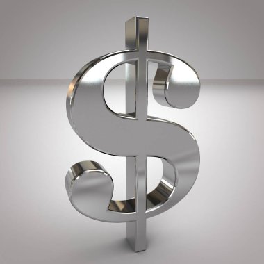 Beyaz arkaplanda dolar sembolü