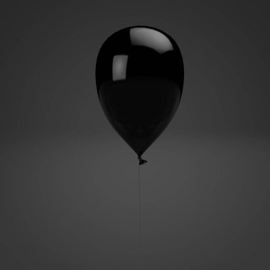 Beyaz arkaplanda gölgesi olan siyah parlak balon