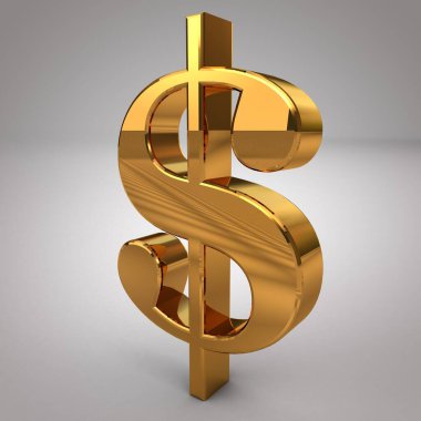 Beyaz arkaplanda dolar sembolü
