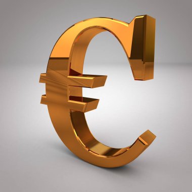 Beyaz arka planda dolar işareti olan euro sembolü. 3d illüstrasyon