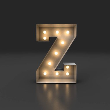 Altın alfabe harflerinin 3D çizimi