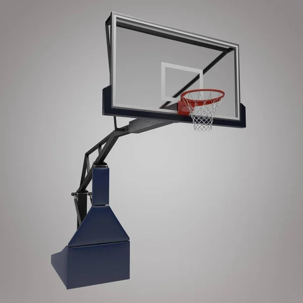 バスケットボールボールとフープのあるバスケット — ストック写真