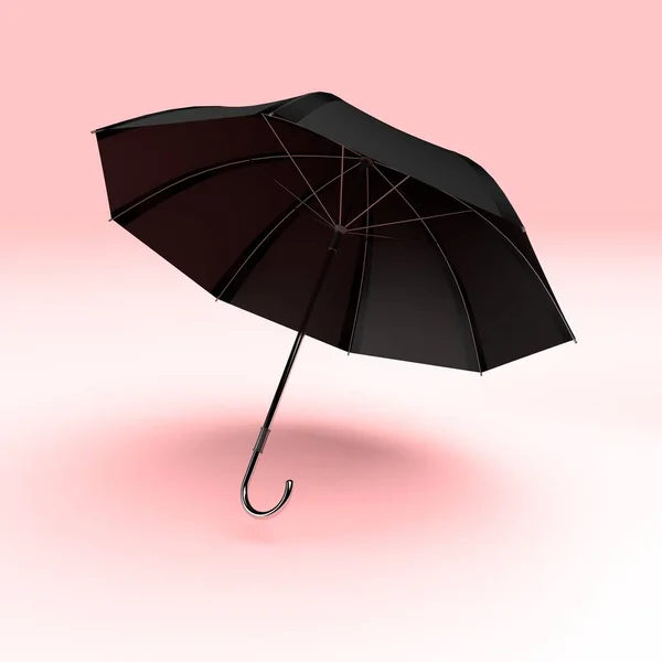 Paraguas Con Paraguas Rojo Sobre Fondo Rosa — Foto de Stock