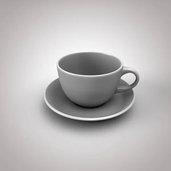 Biała Filiżanka Kawy Czarnym Tle — Zdjęcie stockowe