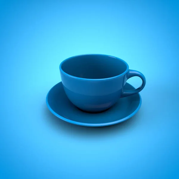 Tasse Kaffee Auf Blauem Hintergrund — Stockfoto