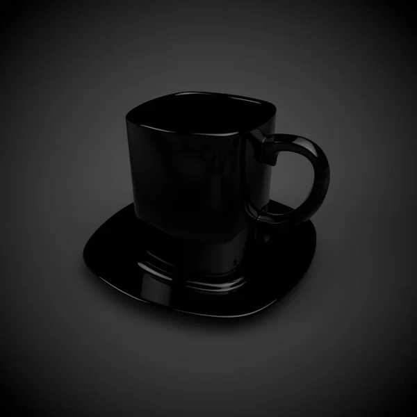Schwarze Kaffeetasse Mit Weißem Hintergrund — Stockfoto