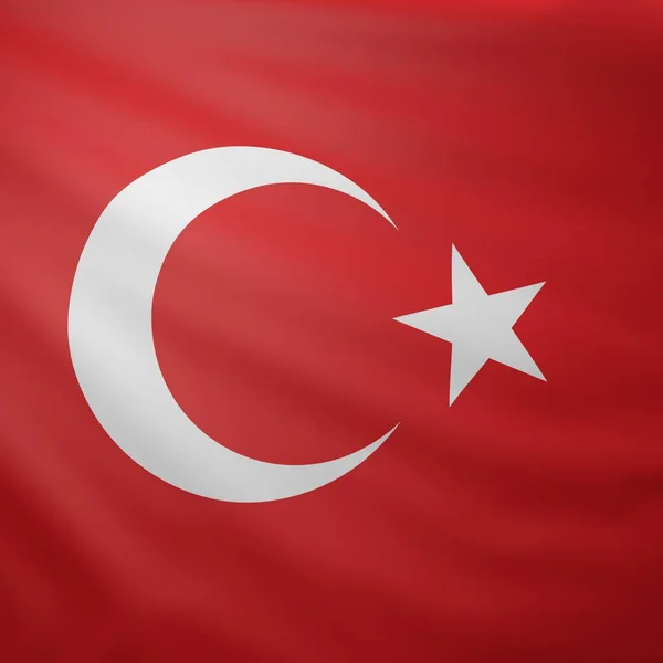 flag of turkey. national colors. 3d illustration.