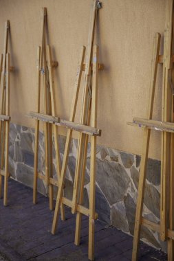 Detail of object to paint, art and creativity on a canvas