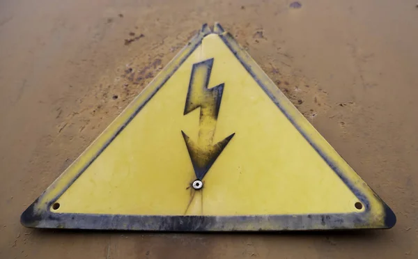 Detail Des Gefahrenhinweises Elektrizität — Stockfoto