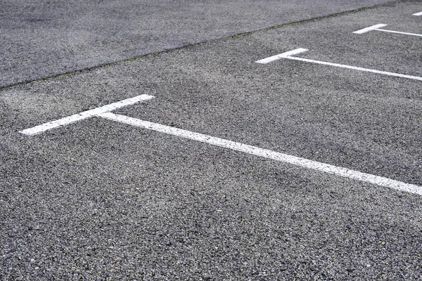 Деталі Паркувальних Ліній Громадському Паркінгу Дорожні Знаки — стокове фото