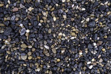 Soğuk yağmurlu bir günde ıslak kayaların ayrıntıları