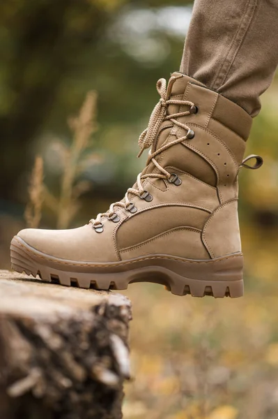 Leather Waterproof Boots Military Demi Season High Boots Khaki Color Stock  Photo by ©fly_wish 630978008