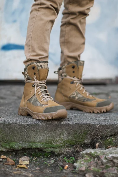 Leather Waterproof Boots Military Demi Season High Boots Khaki