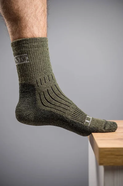 Dark green thermal socks. Winter socks for military men