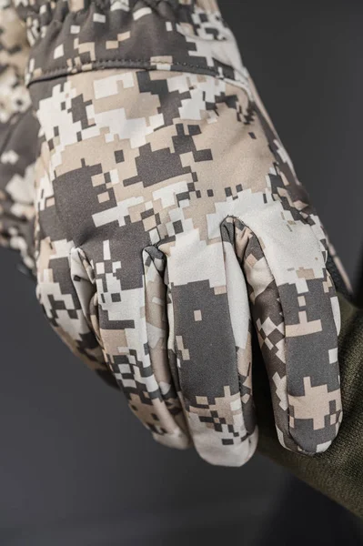 Camouflage tactical gloves. Khaki tactical gloves