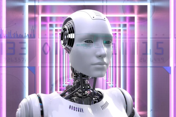 Illustration Artistique Cyborg Intelligence Artificielle — Photo