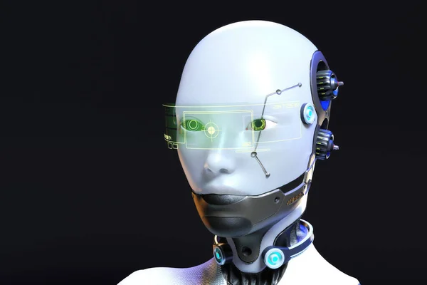 Künstlerische Illustration Eines Cyborgs Mit Künstlicher Intelligenz — Stockfoto