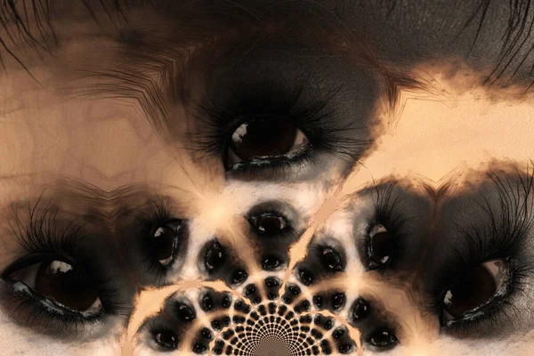 女性の目の芸術的な3Dイラスト — ストック写真
