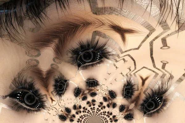 Artystyczna Ilustracja Kobiecego Oka — Zdjęcie stockowe