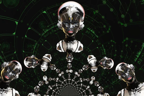 Artistic Illustration Cyborg Artificial Intelligenc — Stock Photo, Image