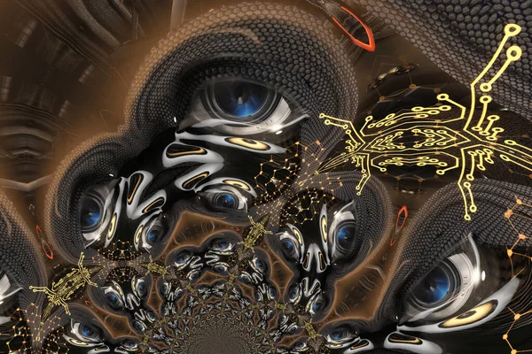 Mesterséges Intelligenciával Rendelkező Kiborg Művészi Illusztrációja — Stock Fotó