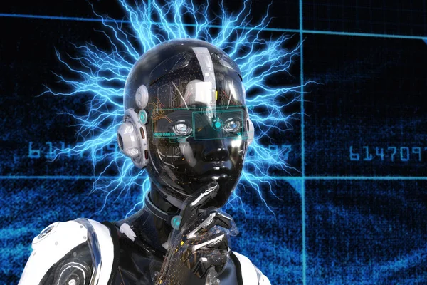 Umělecká Ilustrace Kyborga Umělou Inteligencí — Stock fotografie