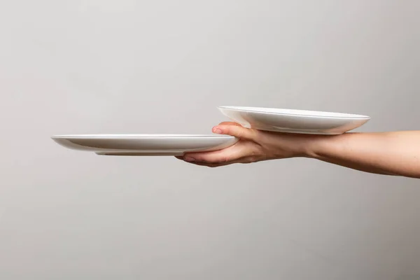 Plates Serving White Background — Stock Photo, Image