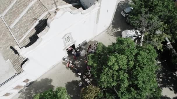 Iglesia Católica Portugal Vista Desde Dron Imágenes Alta Calidad — Vídeos de Stock