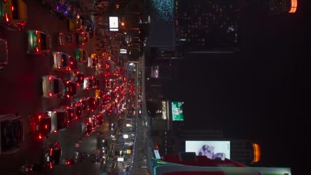 Noche Bangkok Vertical Atasco Noche Imágenes Alta Calidad — Vídeos de Stock