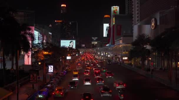 Нічний Таїланд Бангкок Дорожнє Варення Кадри Високої Якості — стокове відео