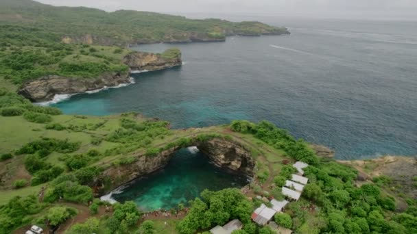 Wyspa Nusa Penida Rozbita Plaża Bali Indonezja Wysokiej Jakości Materiał — Wideo stockowe