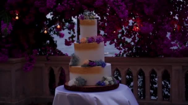 꽃으로 장식된 아름다운 케이크 질높은 Fullhd — 비디오