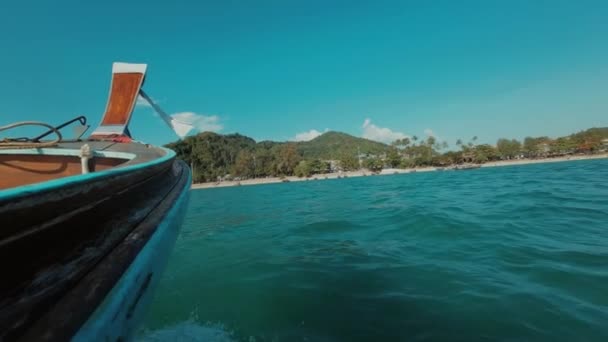 Trip Thai Long Tailed Boat Poda Island High Quality Footage — Stockvideo