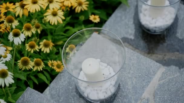 Decorating Candles Sunflowers High Quality Fullhd Footage — Vídeo de Stock