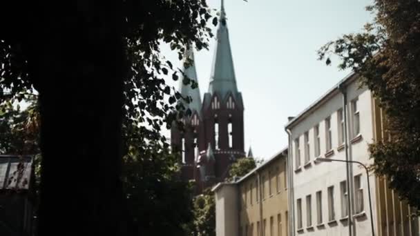 Vista Iglesia Anyksciai Lituania Europa Del Este Imágenes Alta Calidad — Vídeos de Stock