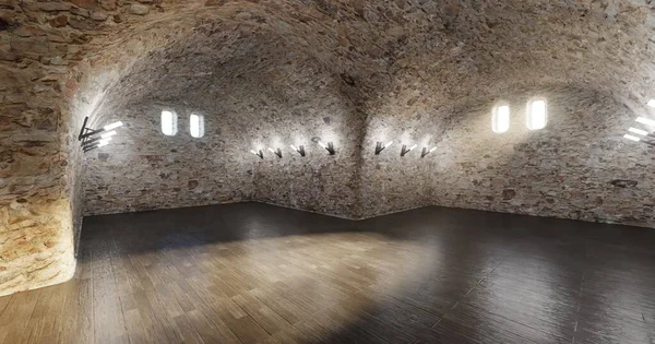 지하실의 현실적인 렌더링 — 스톡 사진