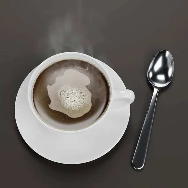 现实的咖啡杯3D渲染 — 图库照片