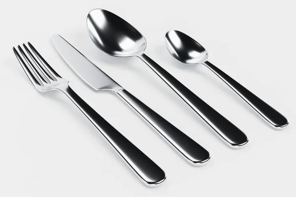 Realistic Render Cutlery Set — Stock Photo, Image