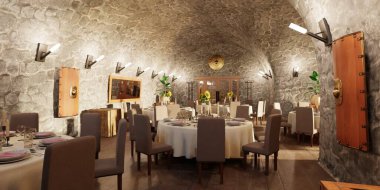 Hücre Restoranının Gerçekçi 3B Hazırlaması