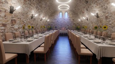 Hücre Restoranının Gerçekçi 3B Hazırlaması