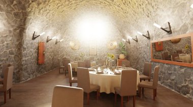 Hücre Restoranının Gerçekçi 3B Hazırlaması